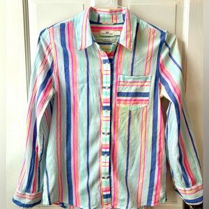 Vineyard Vines Relaxed Fit Striped Button Down Shirt Womens Size 2